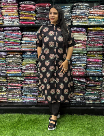 ALINE KURTI WITH PLAZO (PURE CAMRIC COTTON)