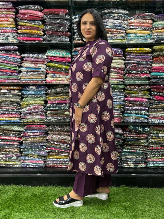ALINE KURTI WITH PLAZO (PURE CAMRIC COTTON)