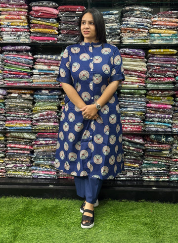 ALINE KURTI WITH PLAZO (PURE CAMRIC COTTON)