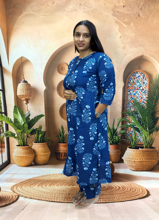 ALINE KURTI WITH PLAZO (PURE CAMRIC COTTON)