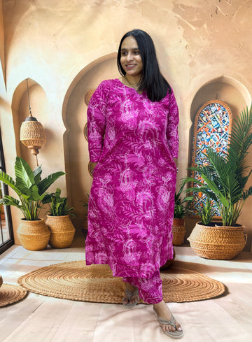 ALINE KURTI WITH PLAZO (PURE CAMRIC COTTON)