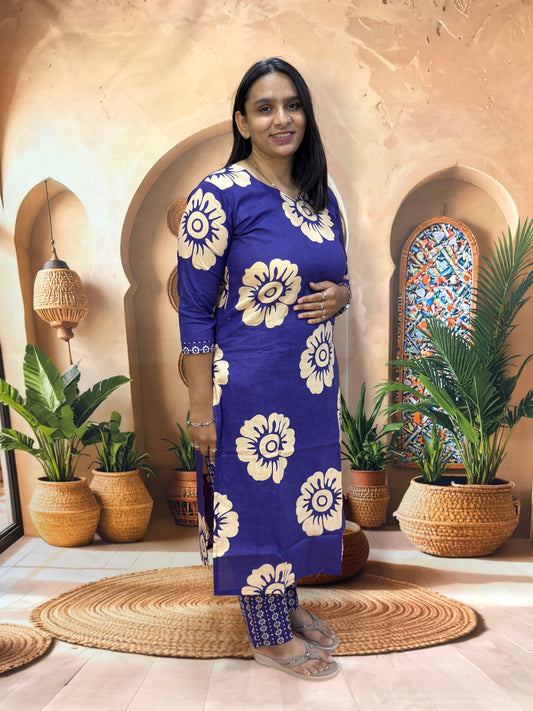 STRAIGHT KURTI WITH PANT (PURE CAMRIC COTTON)