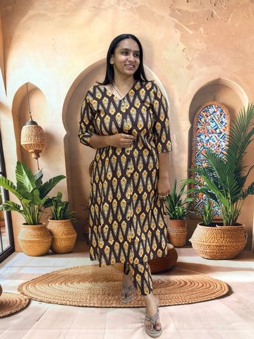 ALINE KURTI WITH PLAZO (PURE CAMRIC COTTON)