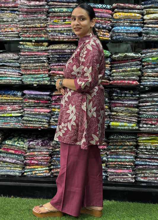 ALINE TUNIC & PLAZO (VERTICAN(POLY COTTON))