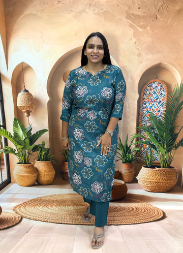 STRAIGHT KURTI PLAZO (VATICAN SILK)