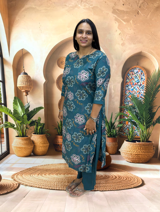 STRAIGHT KURTI PLAZO (VATICAN SILK)