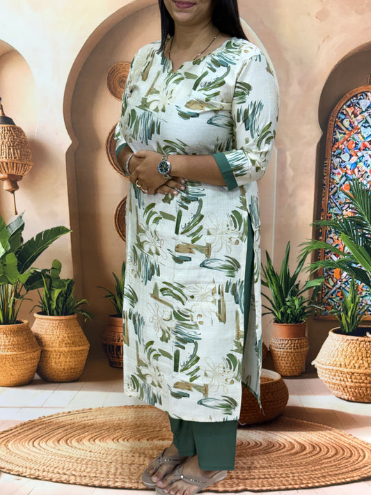 STRAIGHT KURTI PLAZO (VATICAN SILK)