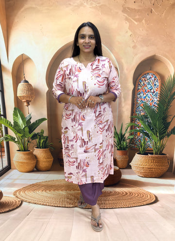 STRAIGHT KURTI PLAZO (VATICAN SILK)