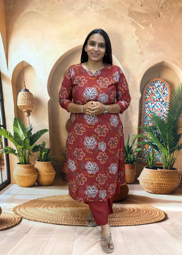 STRAIGHT KURTI PLAZO (VATICAN SILK)