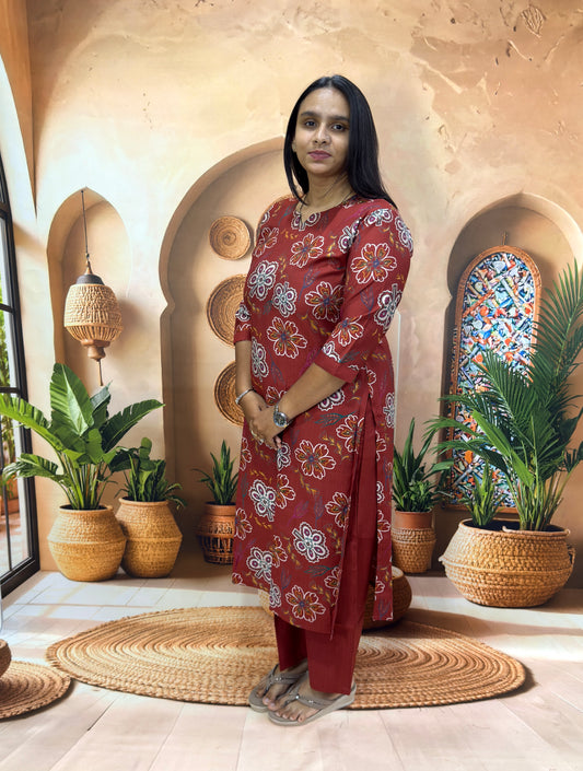 STRAIGHT KURTI PLAZO (VATICAN SILK)