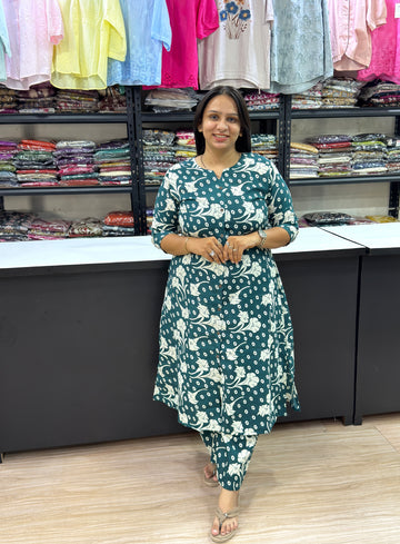 ALINE KURTI WITH PLAZO (POLYSTER COTTON)