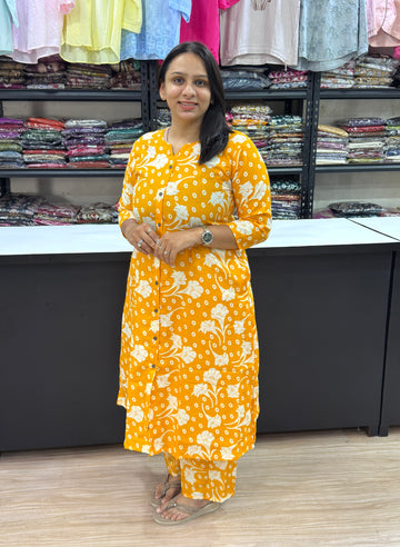 ALINE KURTI WITH PLAZO (POLYSTER COTTON)
