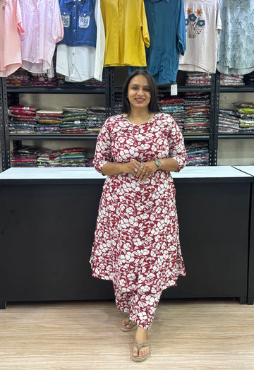ALINE KURTI WITH PLAZO (POLYSTER COTTON)