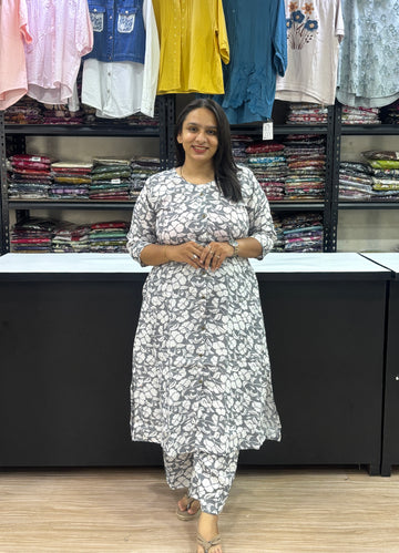 ALINE KURTI WITH PLAZO (POLYSTER COTTON)