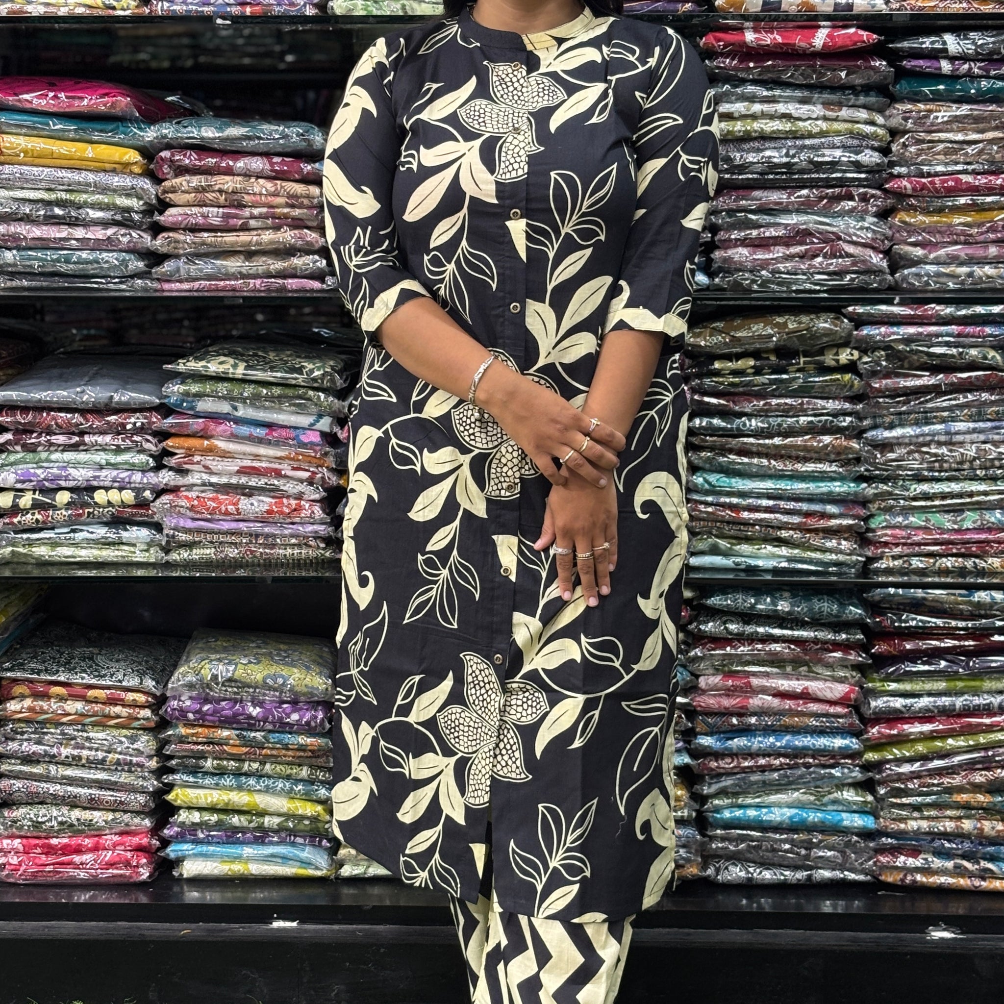 STRAIGHT KURTI-PLAZO (PURE CAMRIC COTTON)