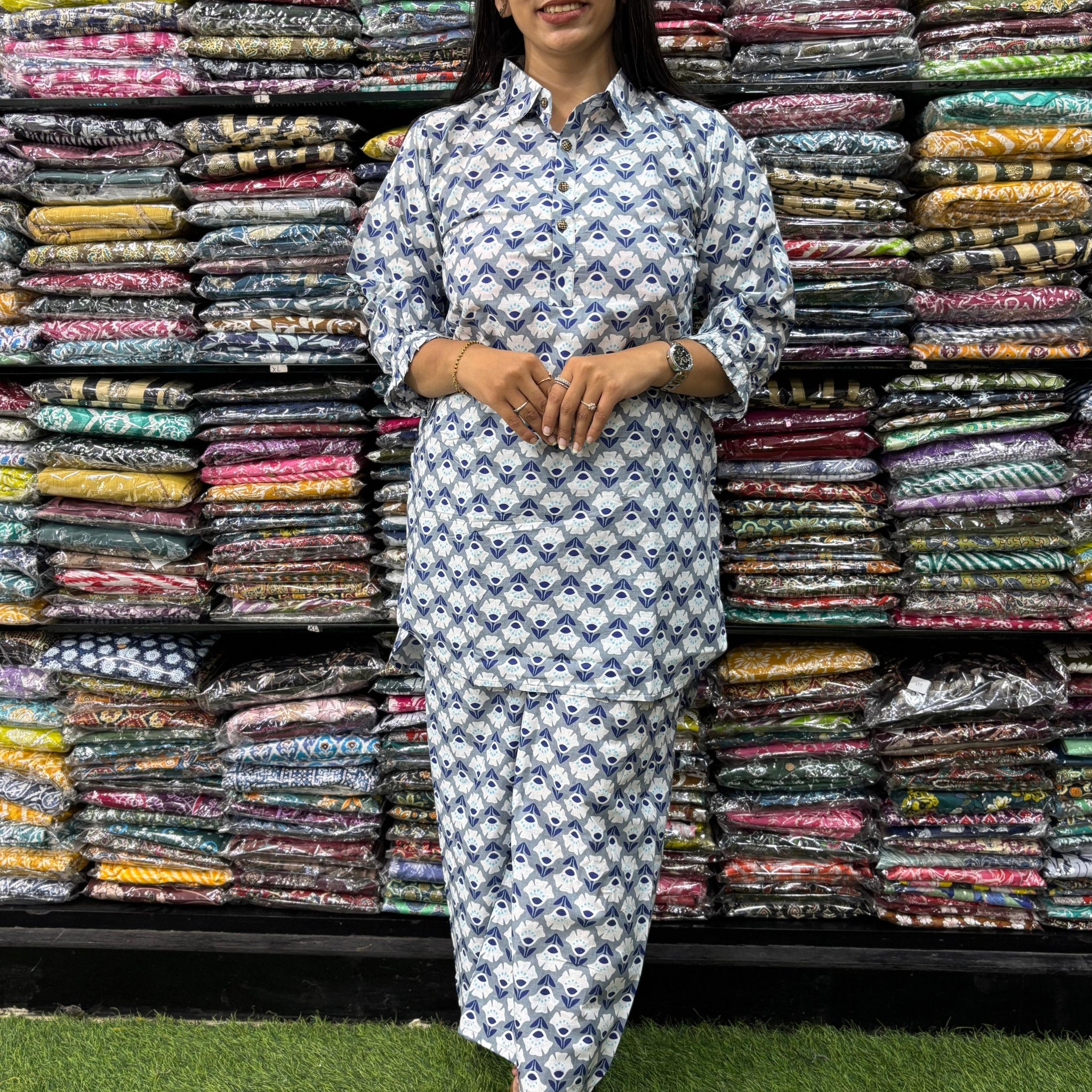 PURE COTTON SHORT KURTI WITH PLAZO