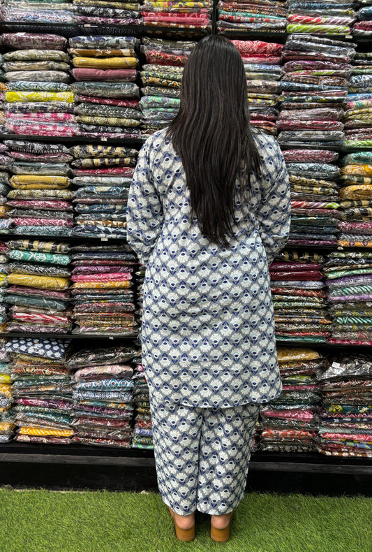 PURE COTTON SHORT KURTI WITH PLAZO