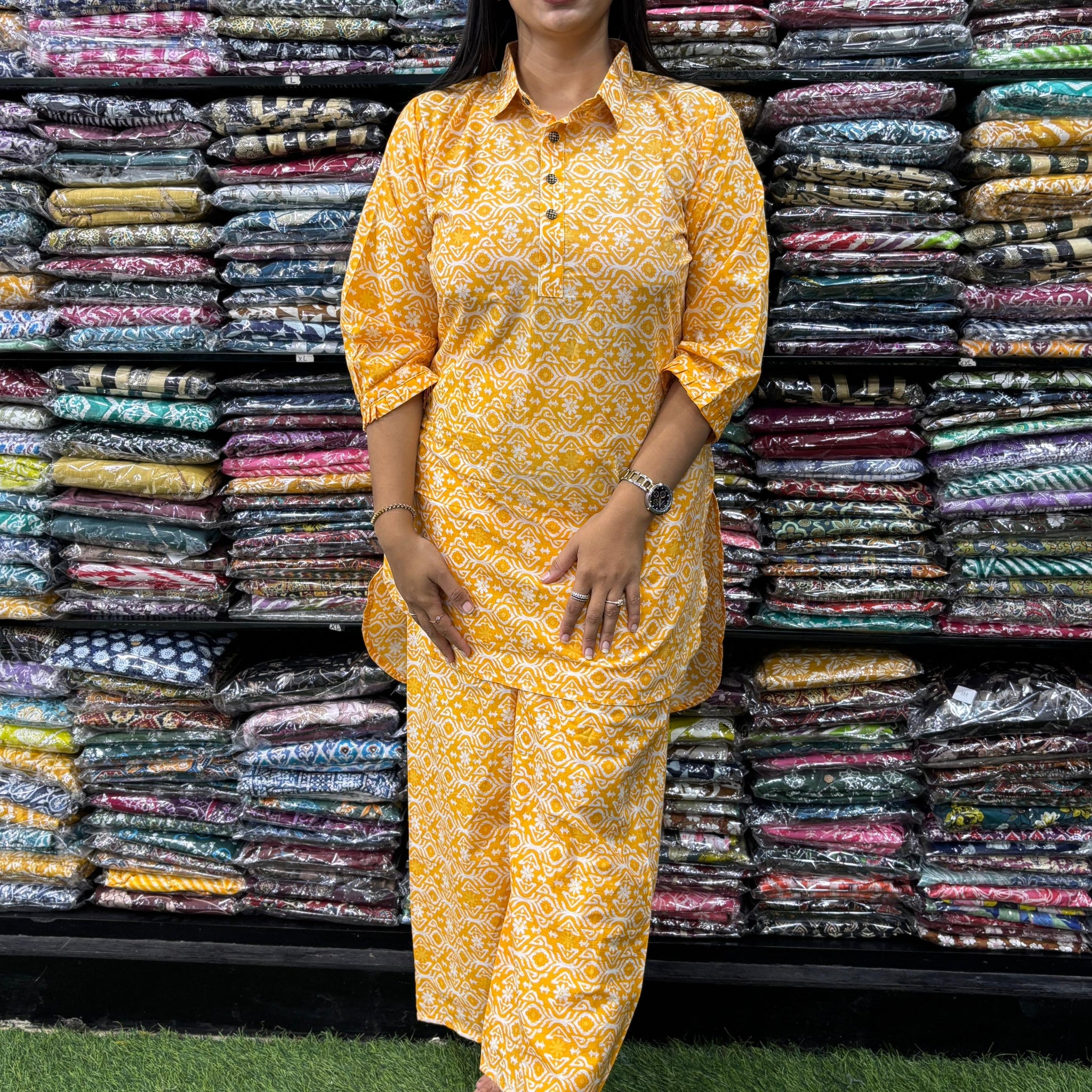 PURE COTTON SHORT KURTI WITH PLAZO