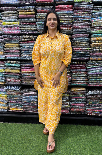 PURE COTTON SHORT KURTI WITH PLAZO