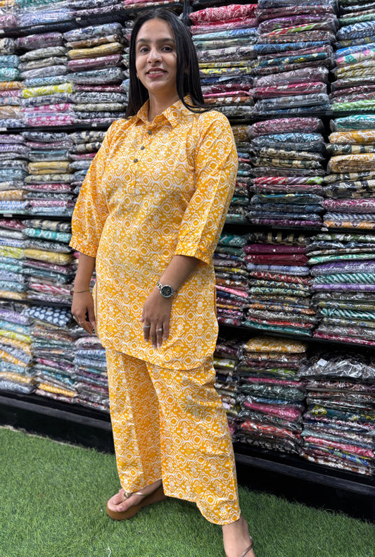 PURE COTTON SHORT KURTI WITH PLAZO