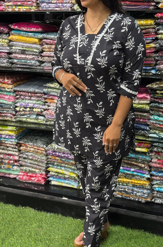 STRAIGHT TUNIC-PLAZO (PURE CAMRIC COTTON)