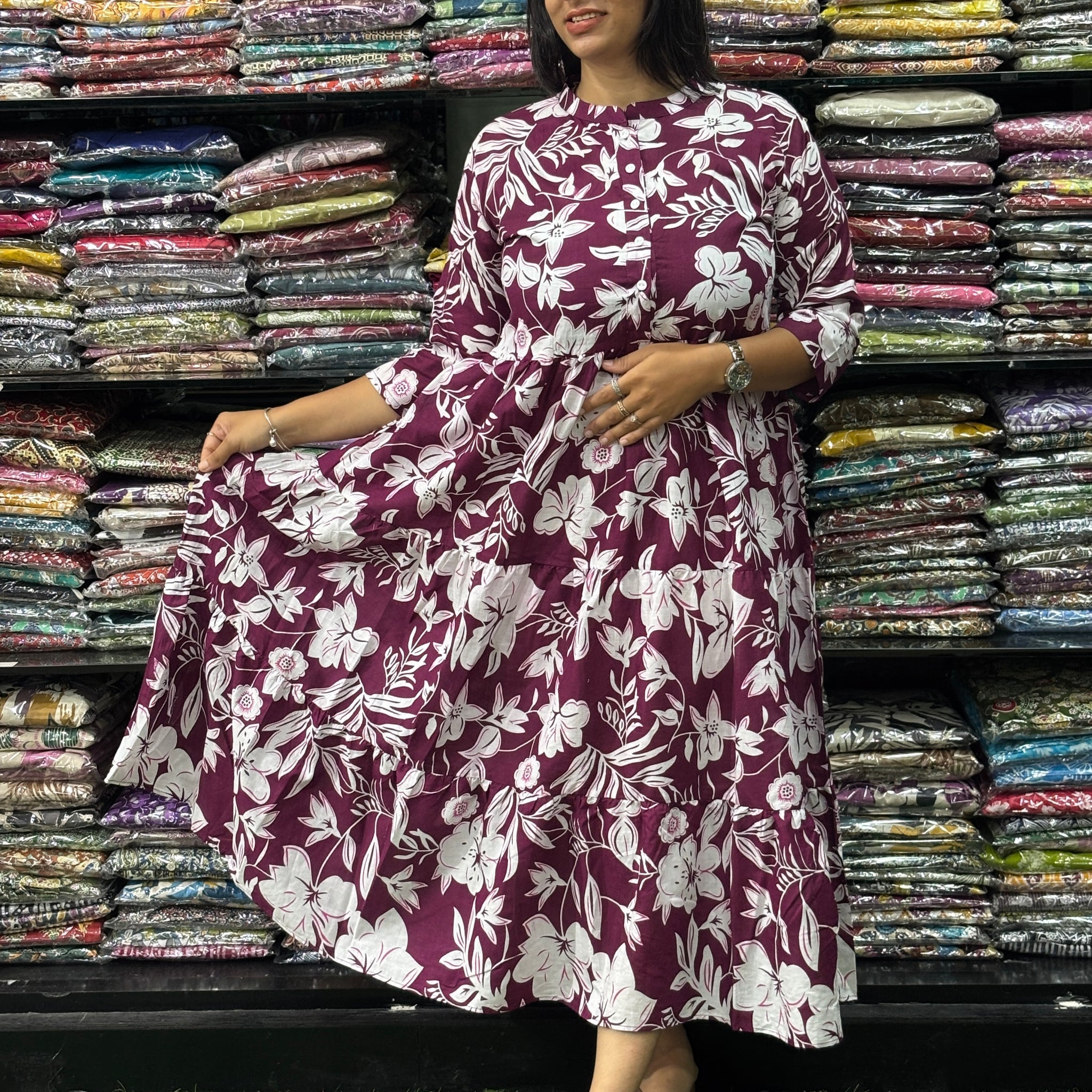 ROUND  ONEPIECE (PURE CAMRIC COTTON)