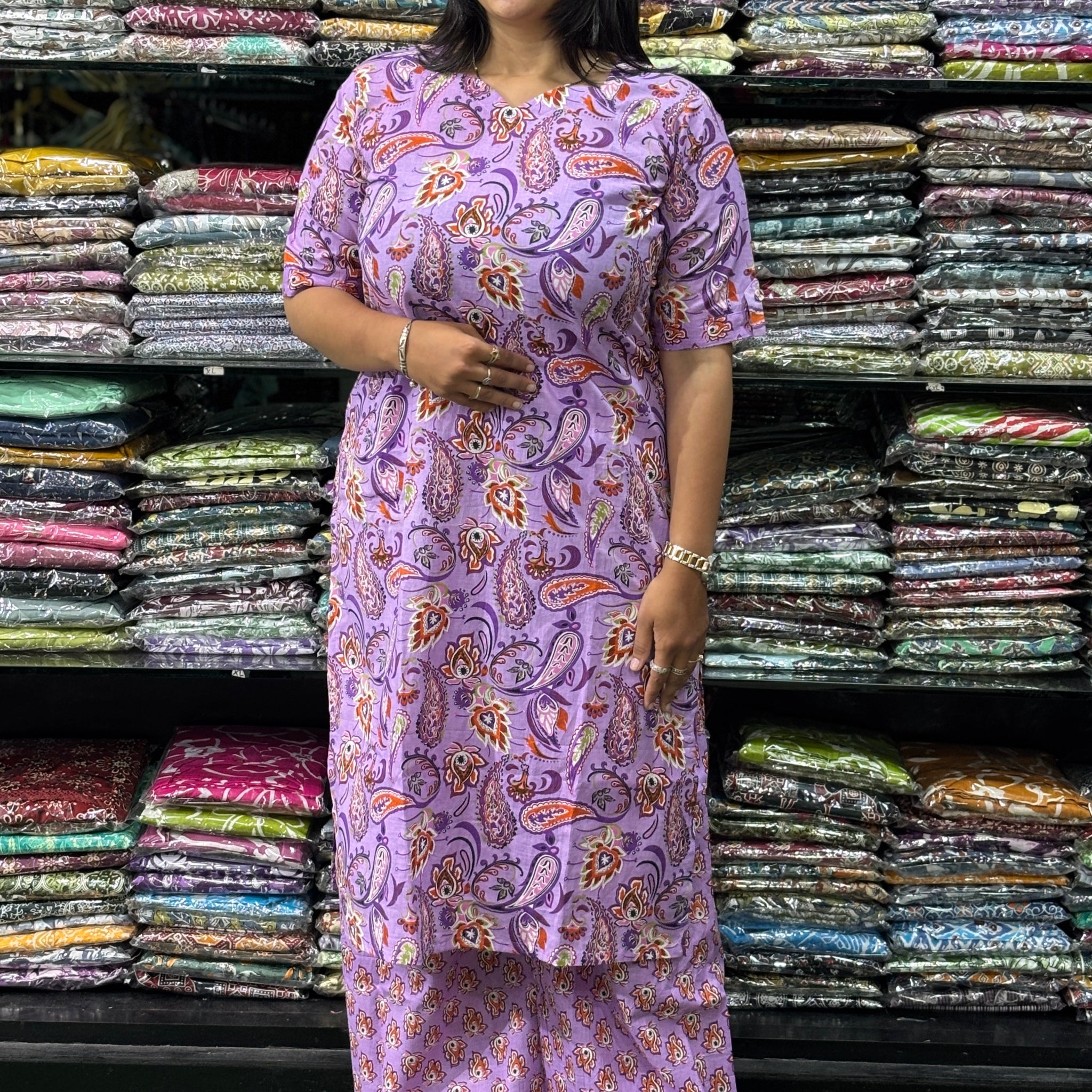 STRAIGHT KURTI-PLAZO (PURE CAMRIC COTTON)