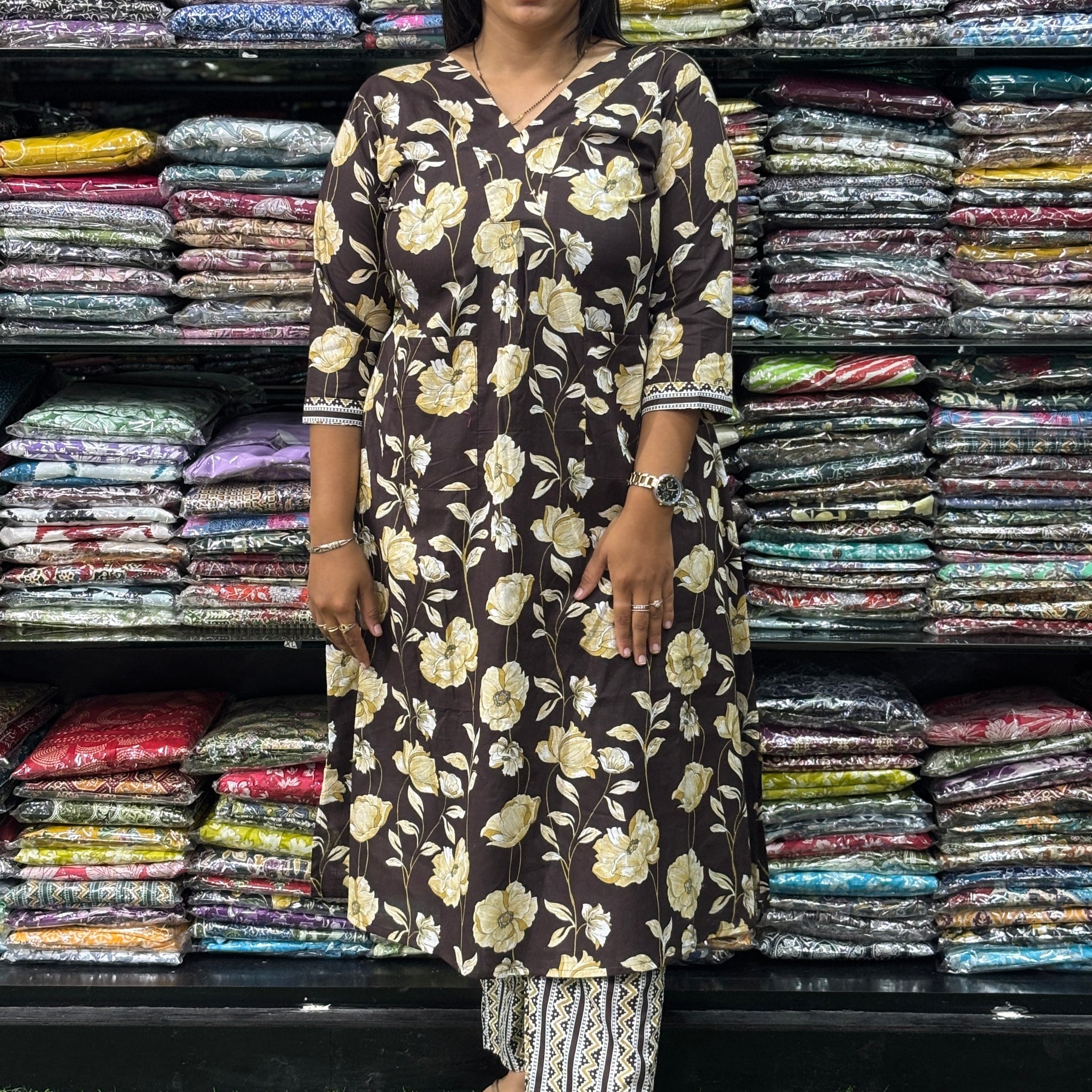 ALINE KURTI-PANT (PURE CAMRIC COTTON)