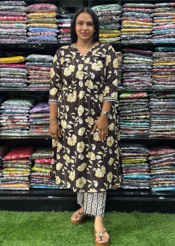 ALINE KURTI-PANT (PURE CAMRIC COTTON)