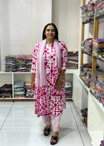 STRAIGHT KURTI PANT DUPATTA (CAMRIC COTTON)