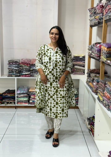 STRAIGHT KURTI PANT DUPATTA (CAMRIC COTTON)