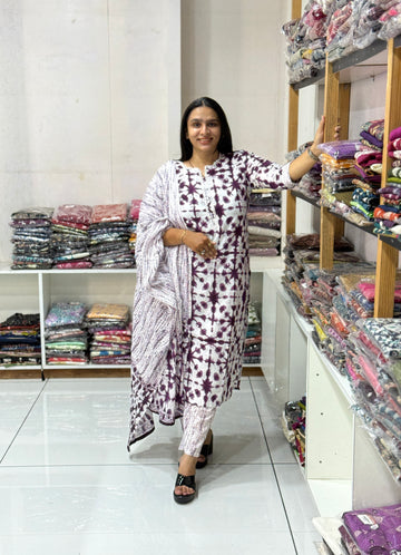 STRAIGHT KURTI PANT DUPATTA (CAMRIC COTTON)