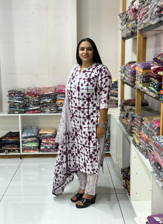 STRAIGHT KURTI PANT DUPATTA (CAMRIC COTTON)