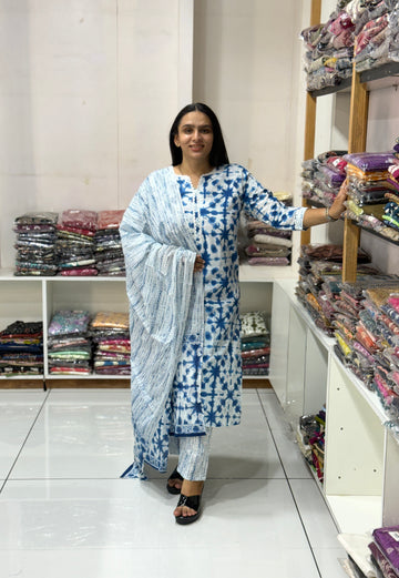 STRAIGHT KURTI PANT DUPATTA (CAMRIC COTTON)