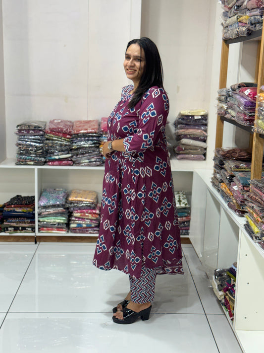 ROUND KURTI PANT DUPATTA (CAMRIC COTTON)