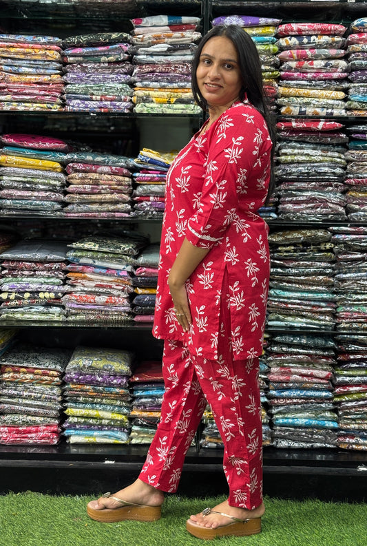 STRAIGHT TUNIC-PLAZO (PURE CAMRIC COTTON)