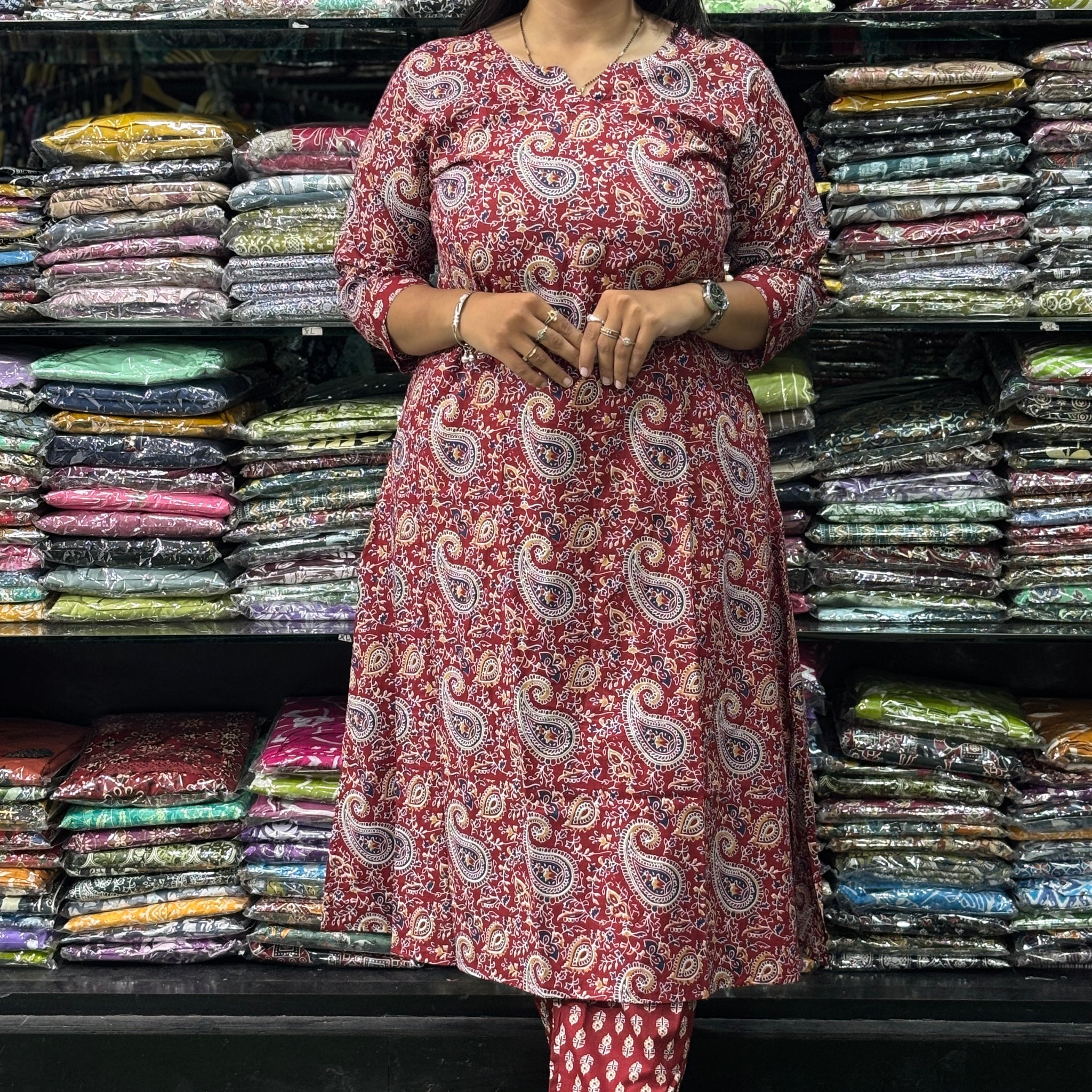 ALINE KURTI-PANT (PURE CAMRIC COTTON)