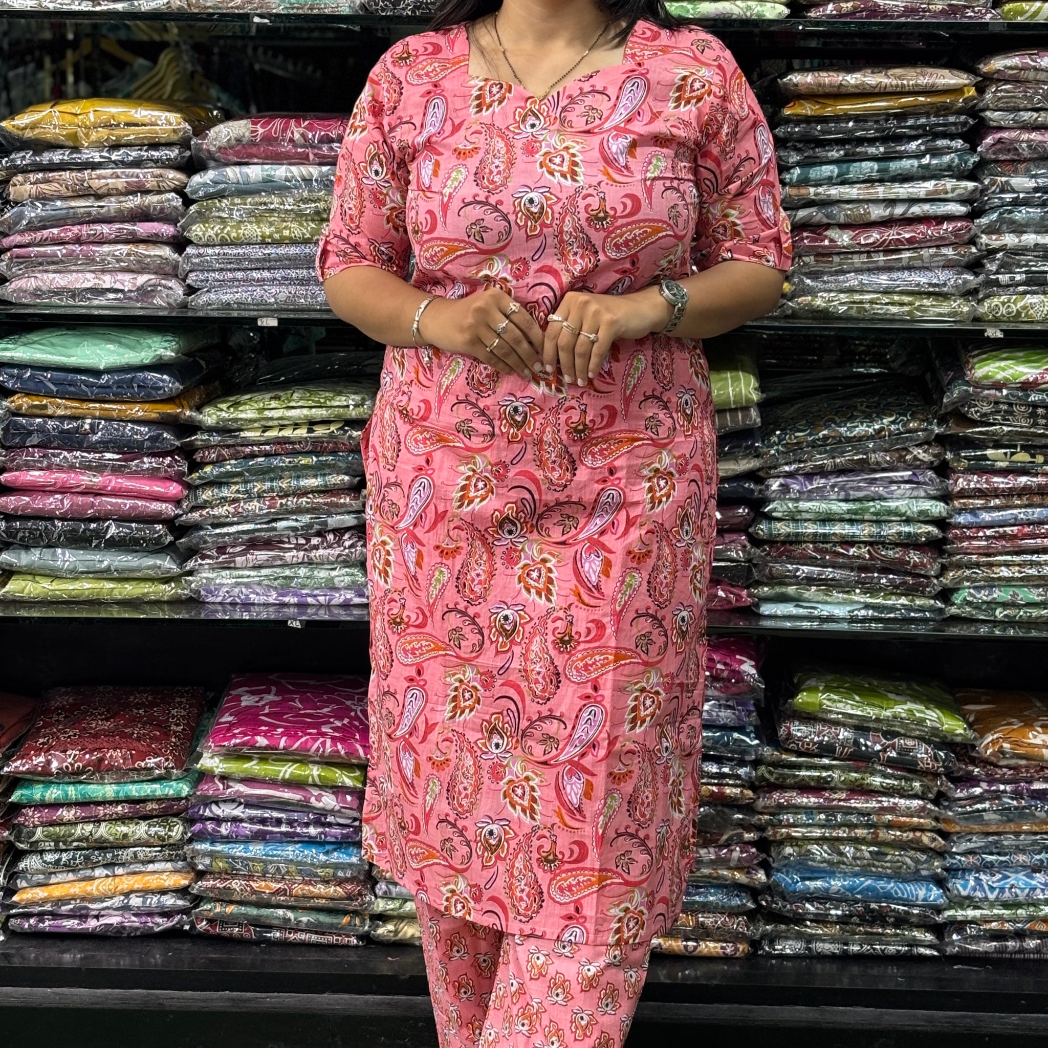 STRAIGHT KURTI-PLAZO (PURE CAMRIC COTTON)