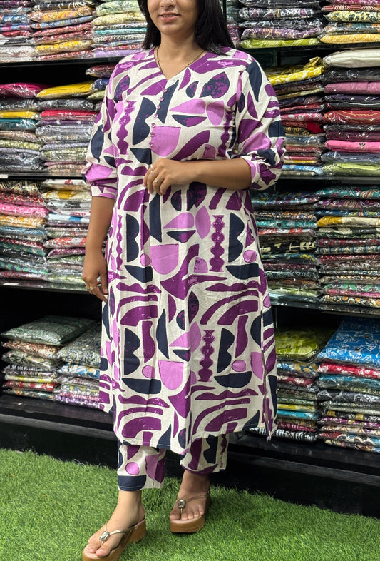 ALINE KURTI-PANT (FLEX COTTON)