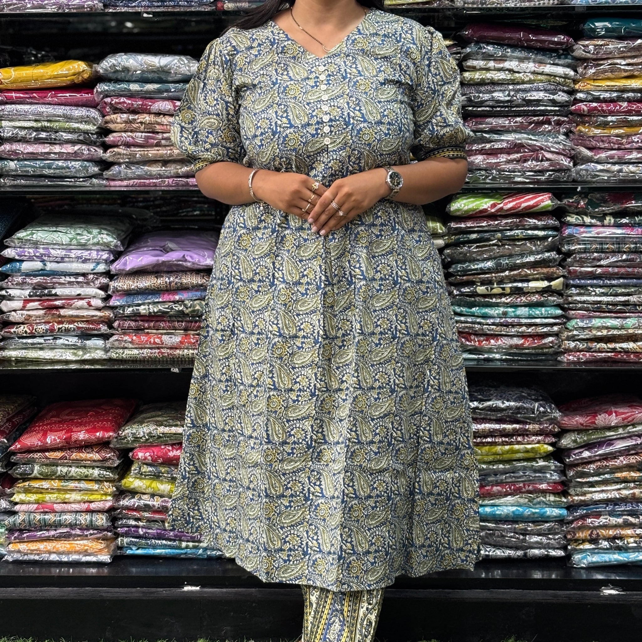 ALINE KURTI-PANT (PURE CAMRIC COTTON)