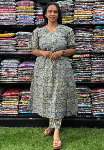 ALINE KURTI-PANT (PURE CAMRIC COTTON)