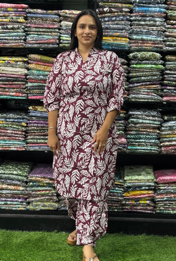 STRAIGHT KURTI-PANT AFGHANI (PURE COTTON)