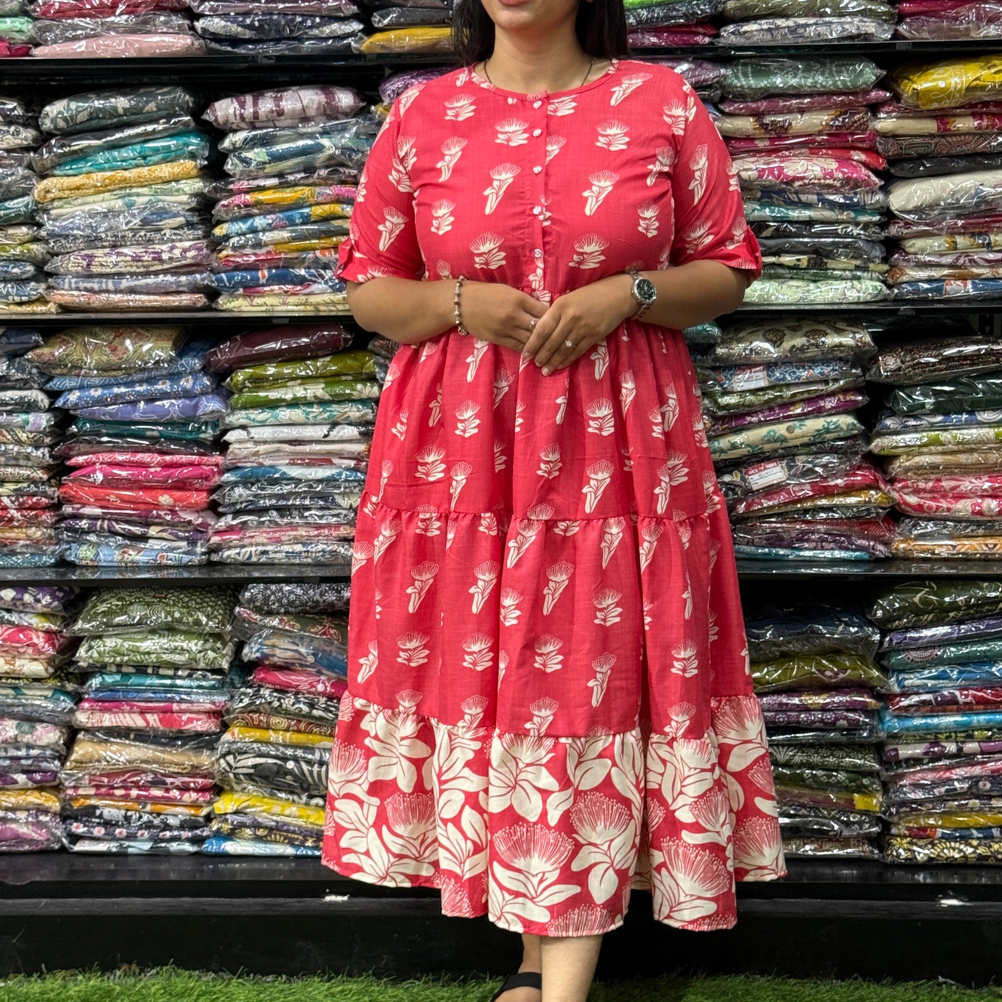 ROUND ONEPIECE FROCK (MAGIC MIX COTTON)