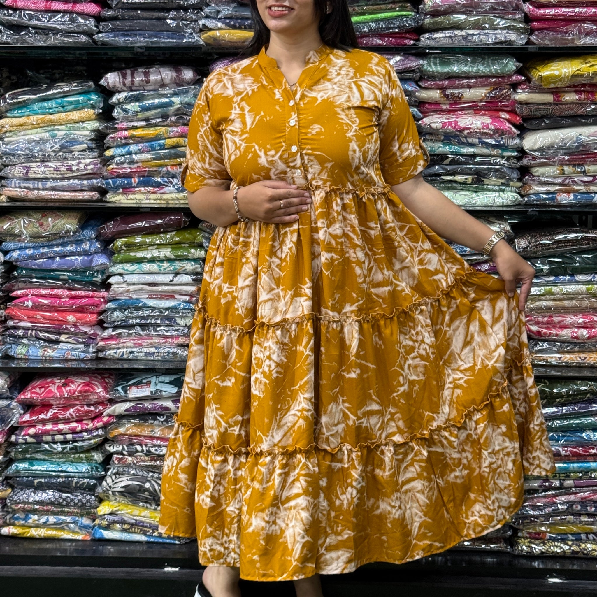 ROUND ONEPIECE FROCK (HEAVY 22KG RAYON)