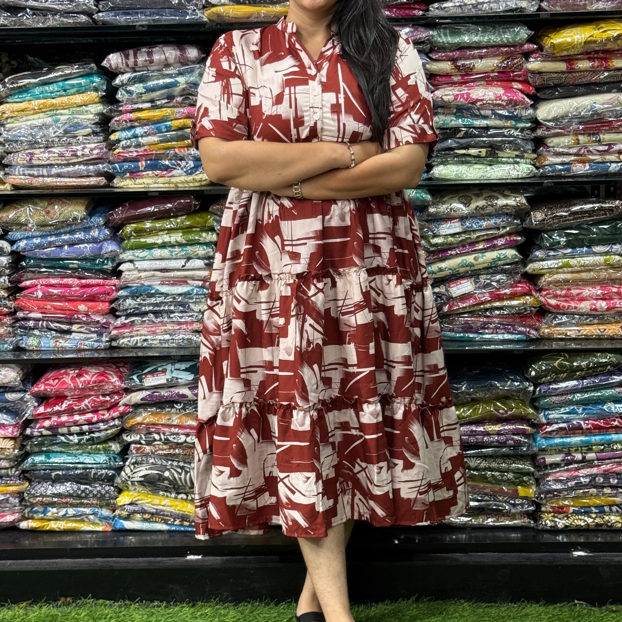 ROUND ONEPIECE FROCK (HEAVY 22KG RAYON)