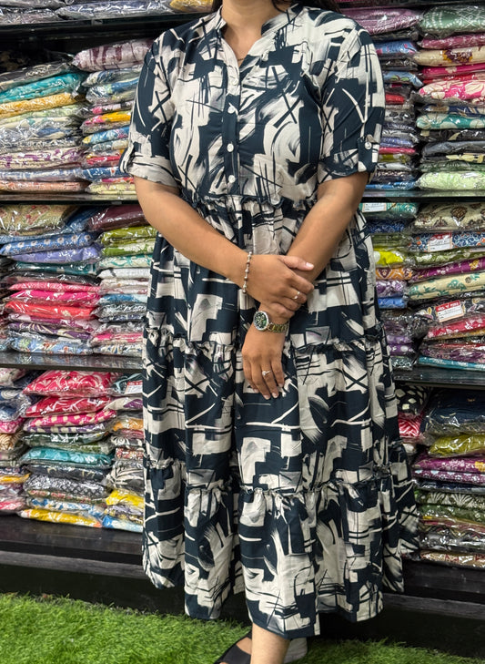 ROUND ONEPIECE FROCK (HEAVY 22KG RAYON)