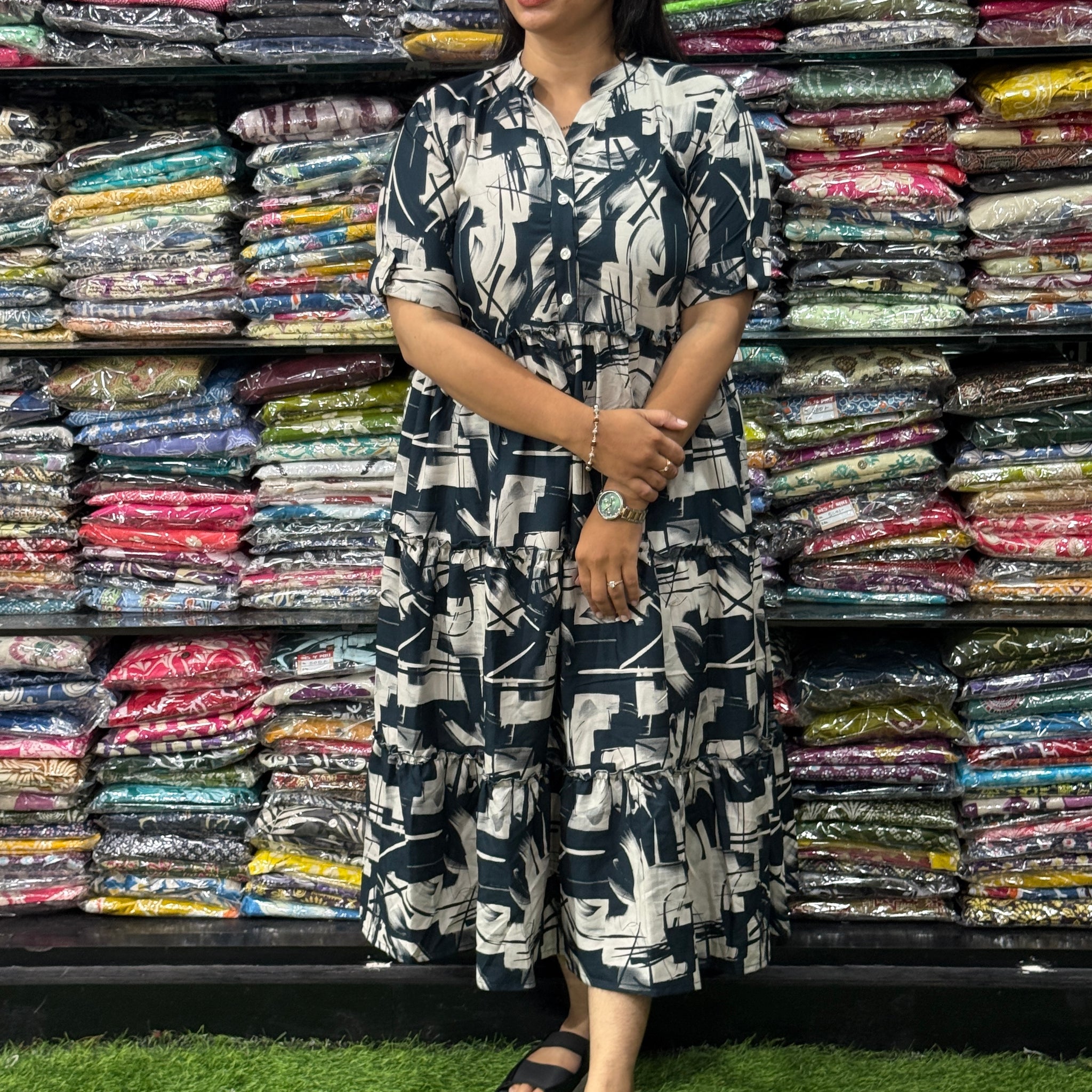 ROUND ONEPIECE FROCK (HEAVY 22KG RAYON)