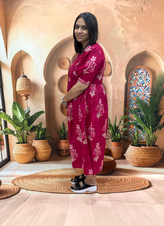 ROUND ALINE KURTI (PURE CAMRIC COTTON)