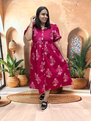 ROUND ALINE KURTI (PURE CAMRIC COTTON)
