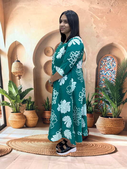 ROUND ALINE KURTI (PURE CAMRIC COTTON)